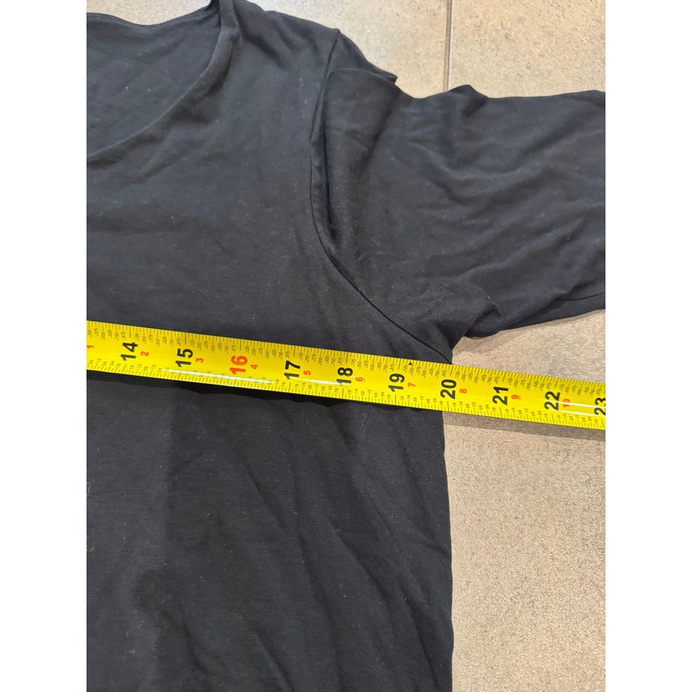 Pure Jill J. Jill Artistic Tee Black 3/4 Sleeve Layered Hem Scoop Neck Top L - Picture 4 of 6